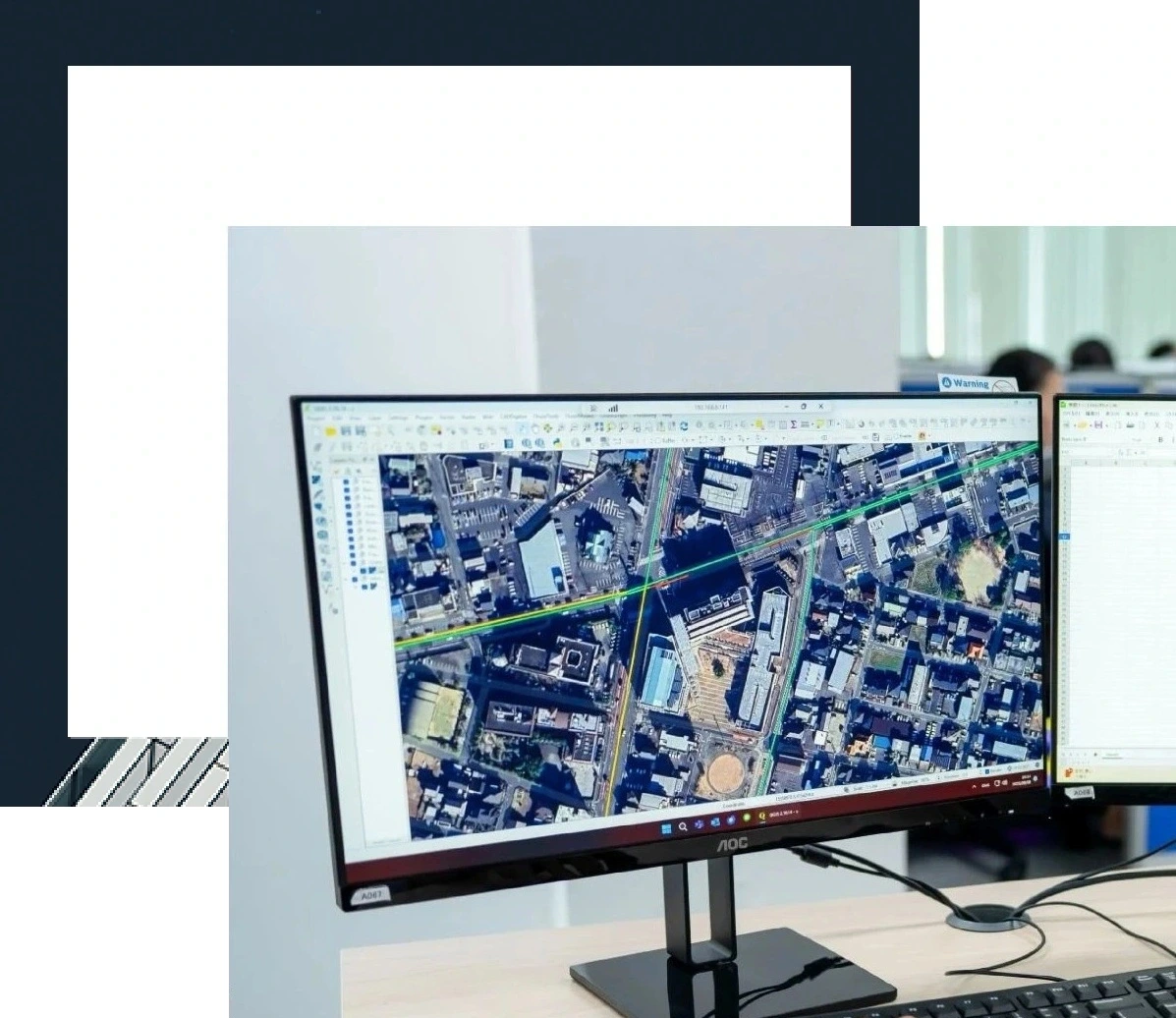 City view displayed on spatial analysis software